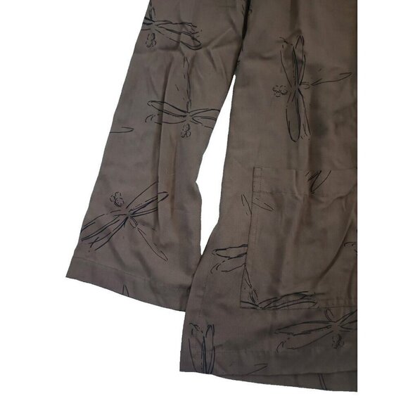 Meng Design Women's Art to Wear Top Size S M Dragonfly Kimono Brown Rayon - Picture 5 of 11